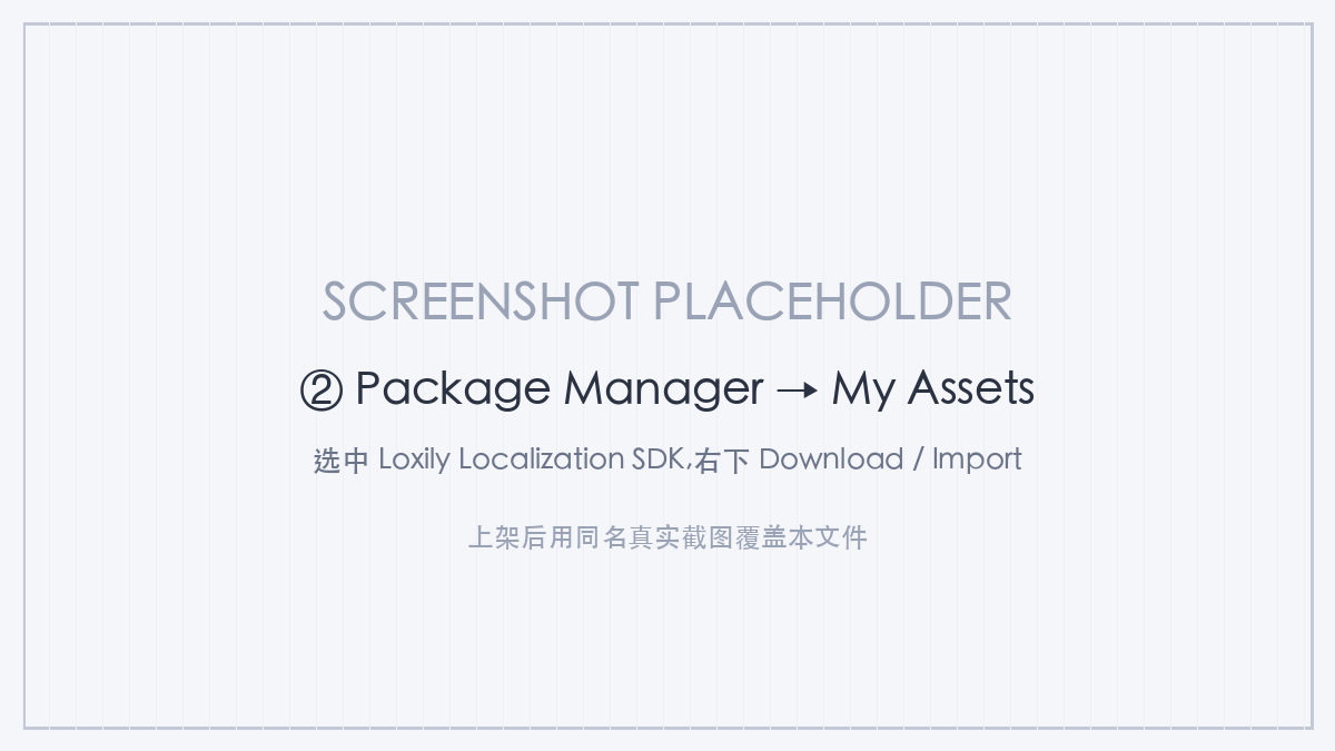 Package Manager → My Assets → Loxily Localization SDK
